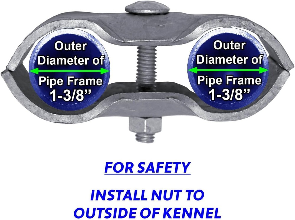 8 Pack Chain Link Panel Clamps for 1-3/8 Inch Pipe – Durable Kennel Solution