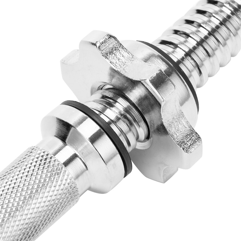 Dumbbell Bars Set Handles Gym Weight Lifting Collars Metal Dumbell Chrome