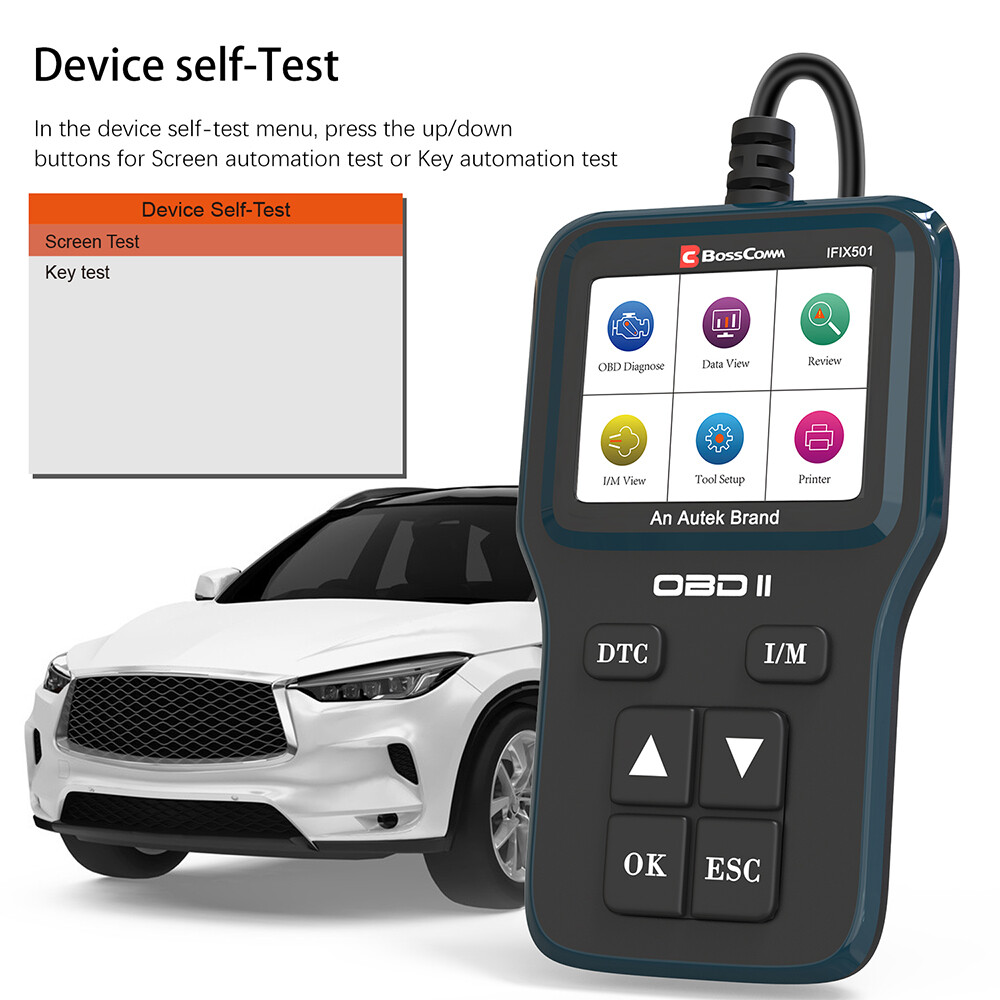 Bosscomm IFIX501 EOBD OBD2 Scanner Code Reader Check Engine Fault Diagnostic