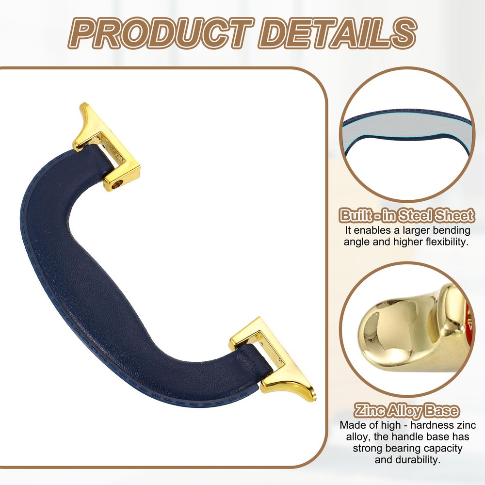 2Pcs Luggage Handle Plastic Pull Handle Grip Replacement with Screws Blue