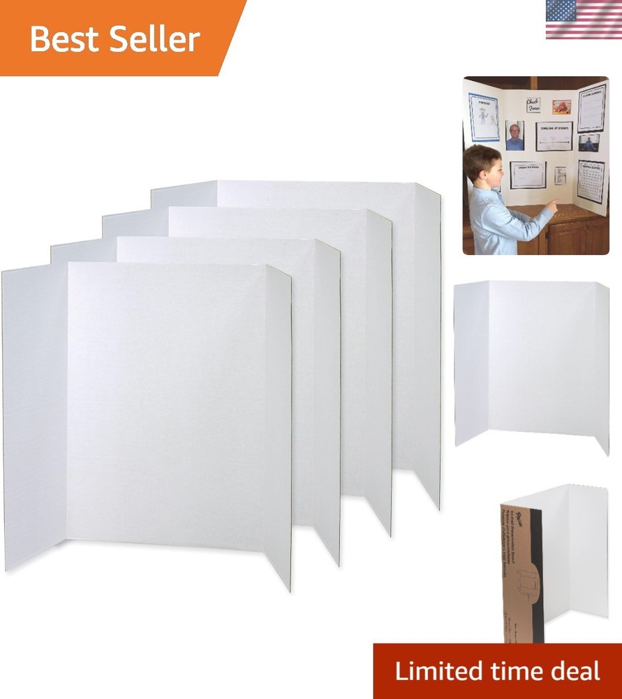 48" x 36" Eco-Friendly White Display Boards - 4 Pack for Effective Presentations