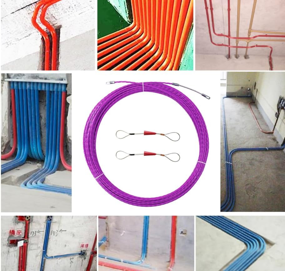 30M 100Ft Fish Tape Cable Puller Cable Rods Kit PET Electrical Cable Puller 4Mm