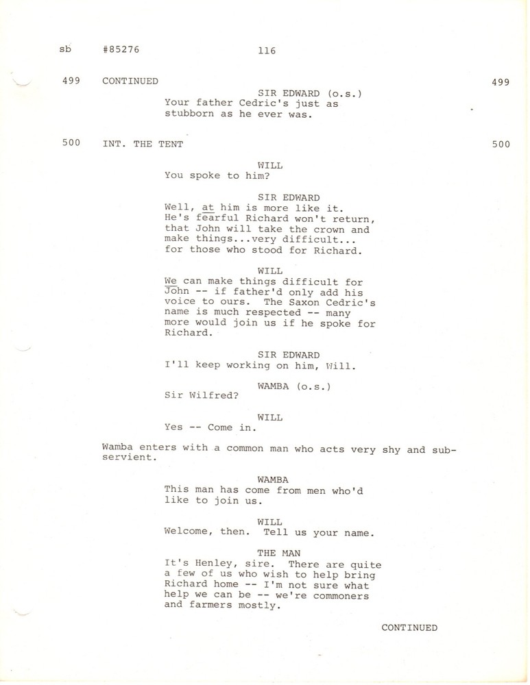 *IVANHOE Two-Part British Television Mini-Series Final Rev. Scripts PARTS 1 & 2