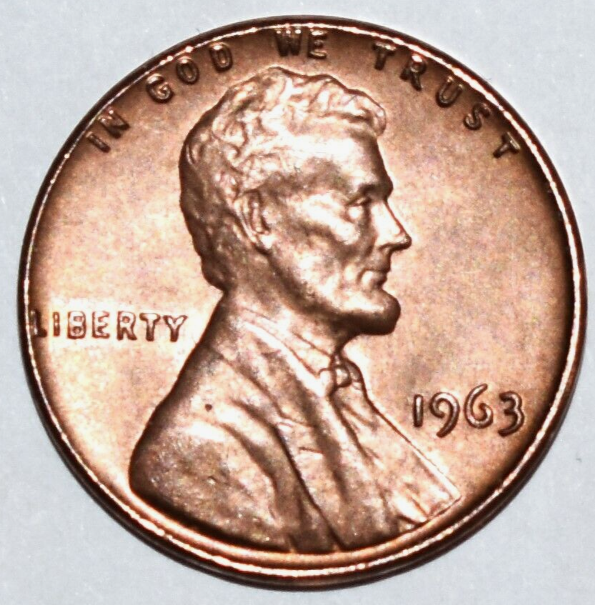 1963 Double Die Pillars Memorial Letters Penny Cent Coin Broad Stike Rim Errors