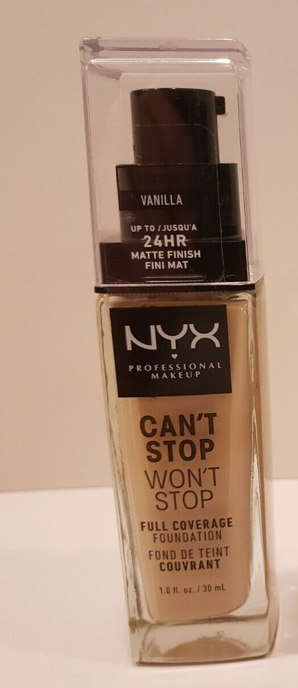NYX ~ Can't Stop Won't Stop Full Coverage Foundation ~ Vanilla - 1 Oz