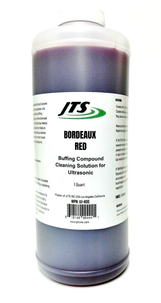 Ultrasonic Cleaning Solution JTS Bordeaux Red 1 Quart Buffing Compound Remover