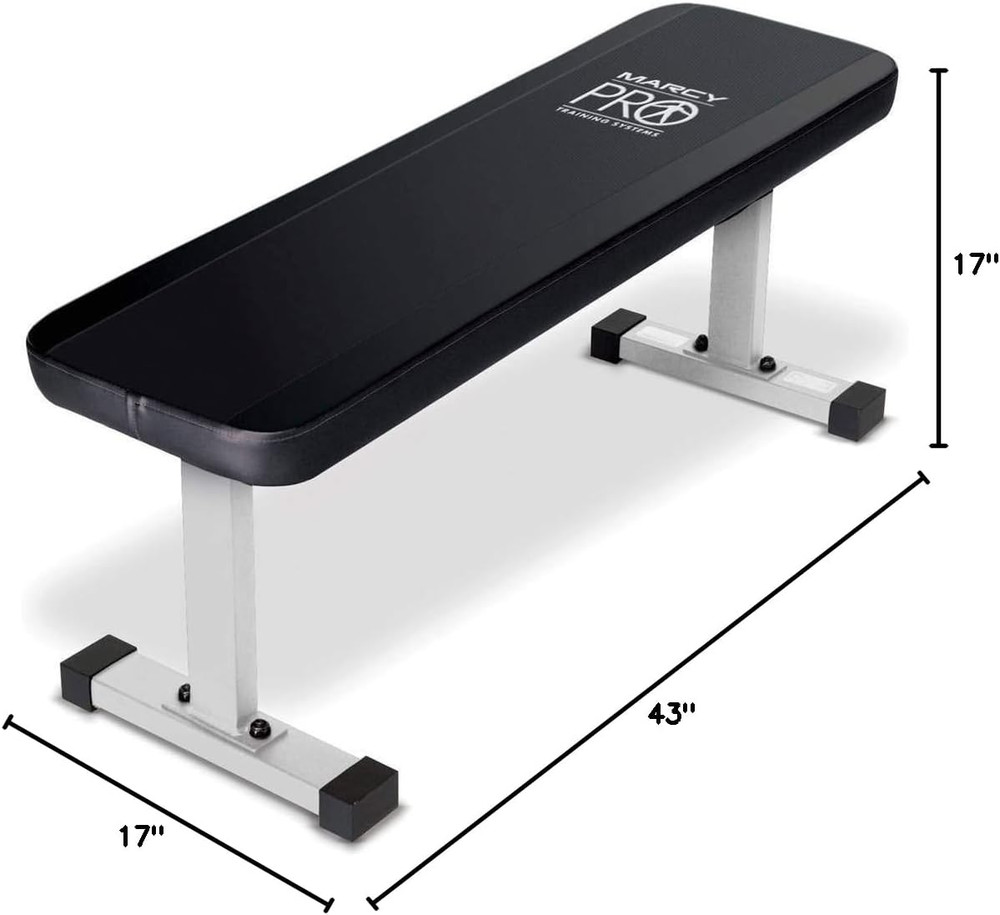 Flat Utility Flat Strength Training Home Gym Lifting Weight Bench, White