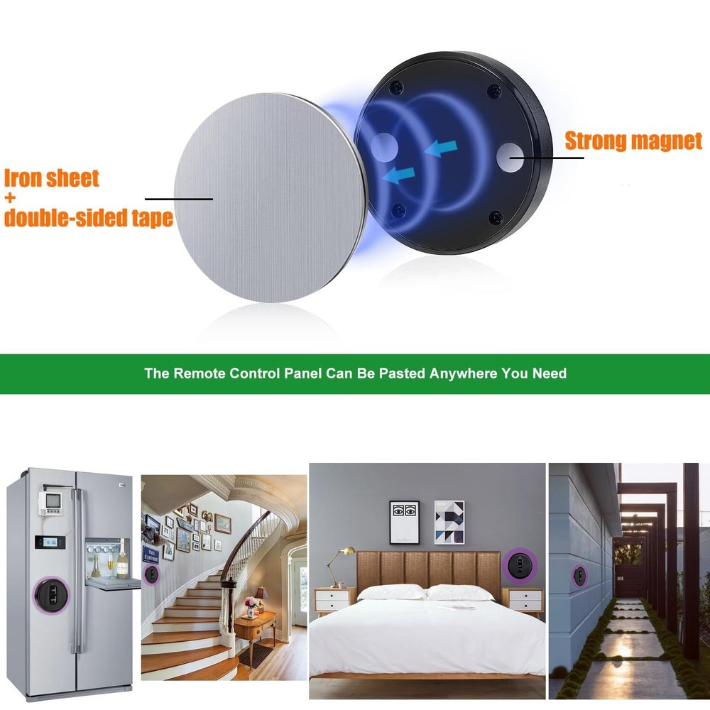 Mini Wireless Light Switch and Receiver kit, No Wiring Mini Remote Switch, No...