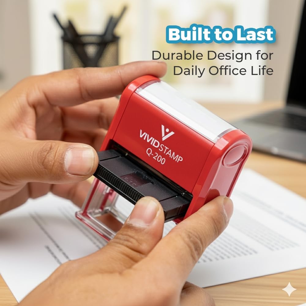Basic Final Sale Self-Inking Office Rubber Stamp Red Large Business Supply