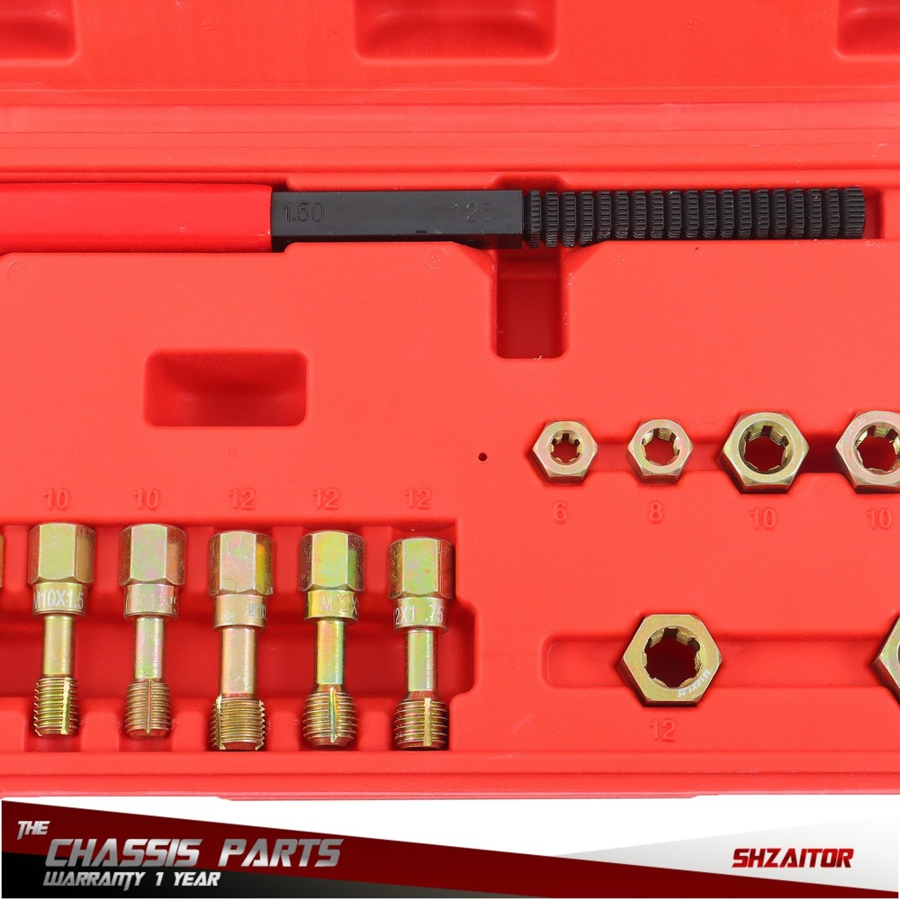 15-Piece Metric Thread Repair Set Thread Restorer Set Rethreading Tool