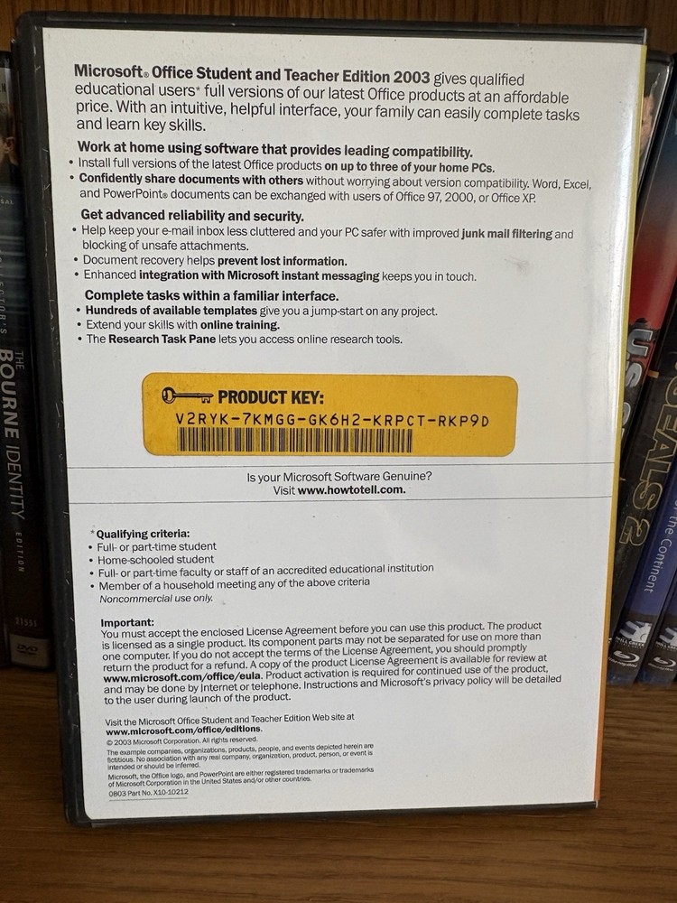 Microsoft Office 2003 Student & Teacher Edition – Complete w/ Disc UNTESTED