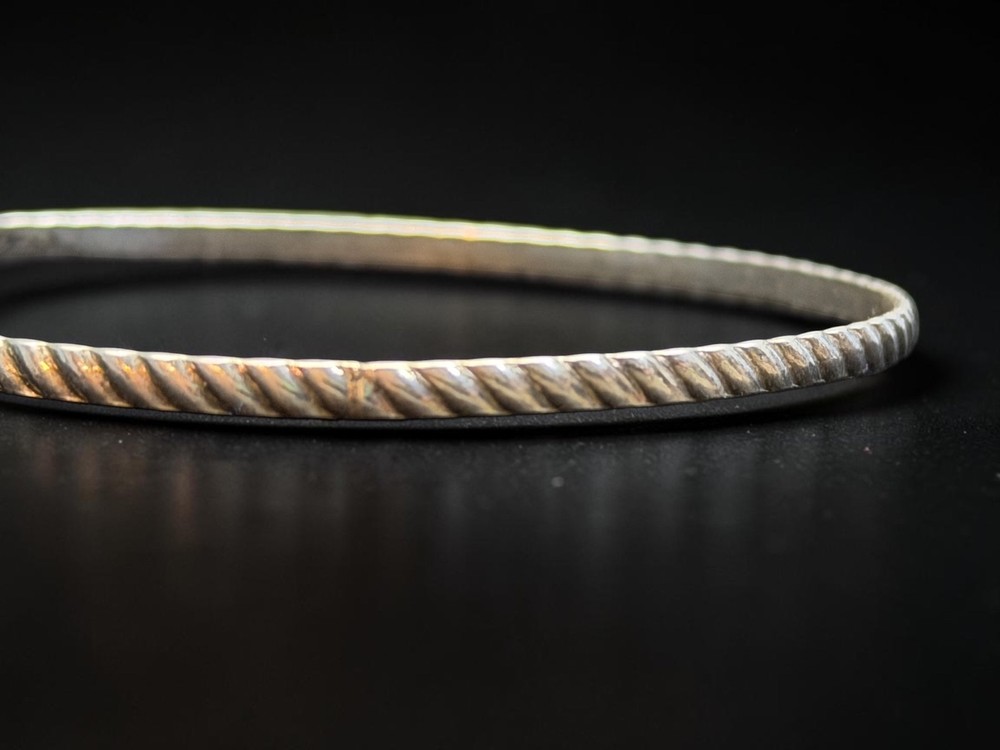 Vintage 925 Sterling Silver Stackable Bangle Bracelets Lot 5 Mixed Pattern 24g