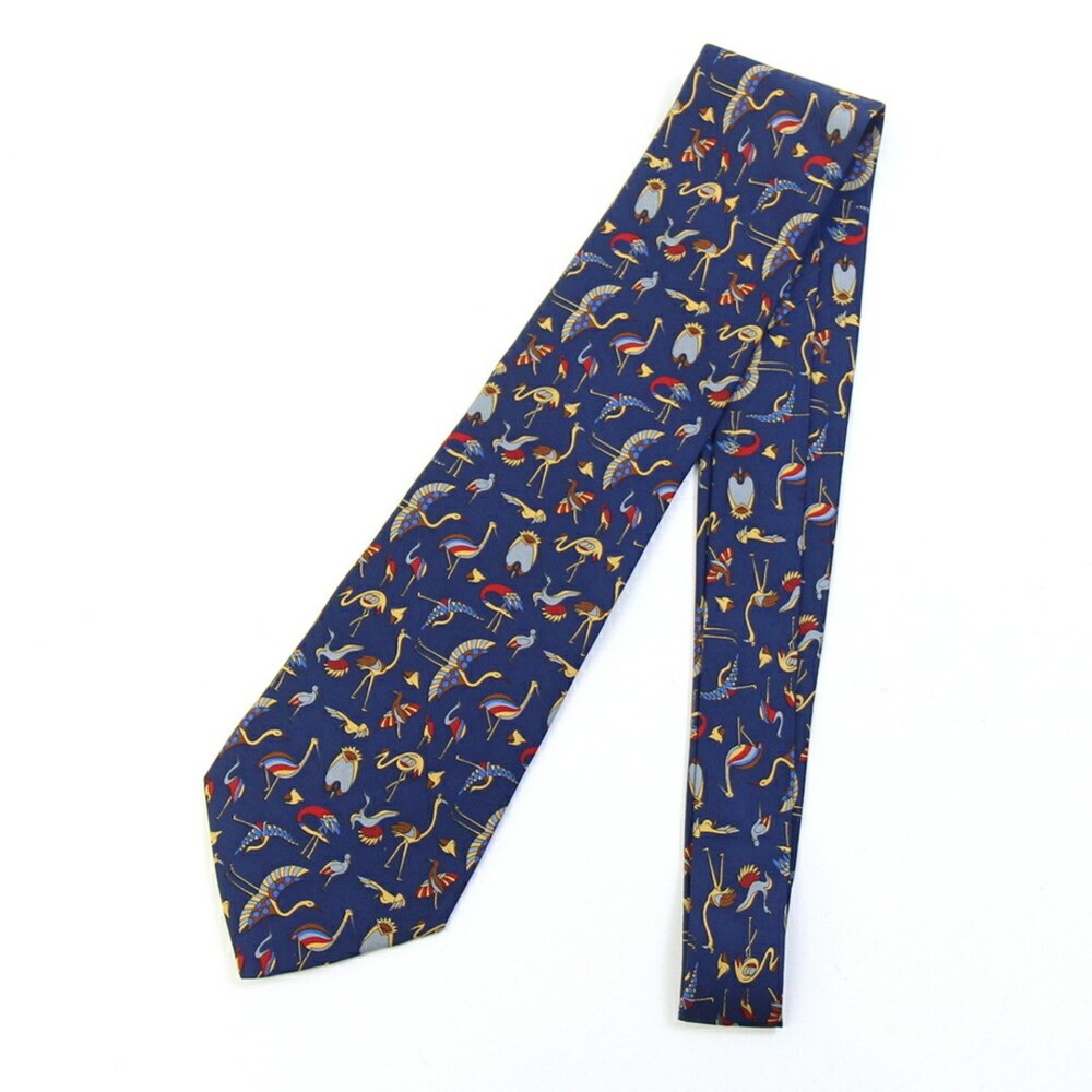 Ferragamo Tie 35 4593 Navy Used