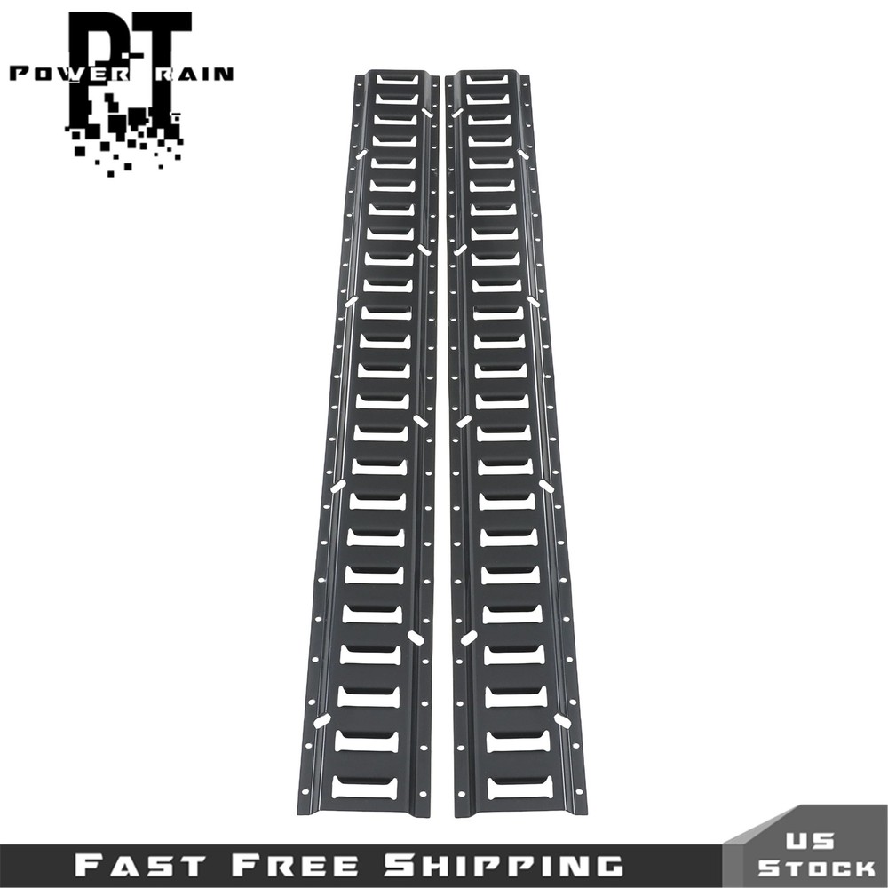 8 Pack 4' E Track Tie Down Rail Black For Garages Vans Powder-Coat