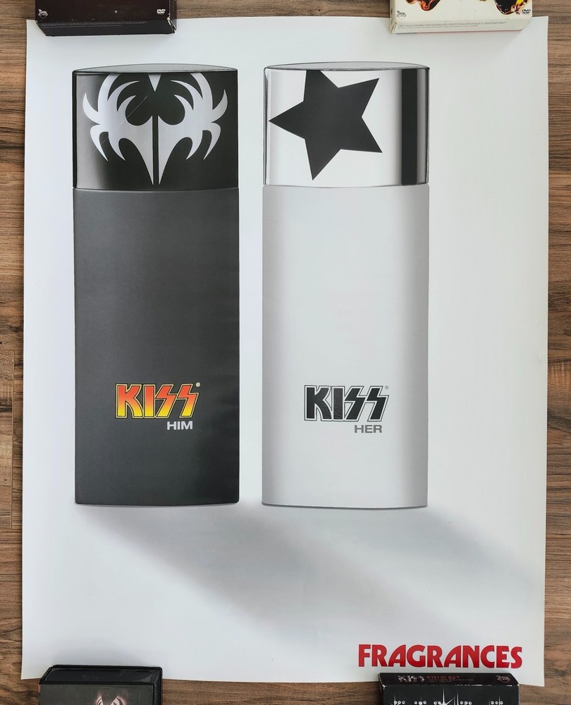 KISS SUPER RARE Fragrances Perfume Cologne Promo Poster Gene Paul 22x28 COOL