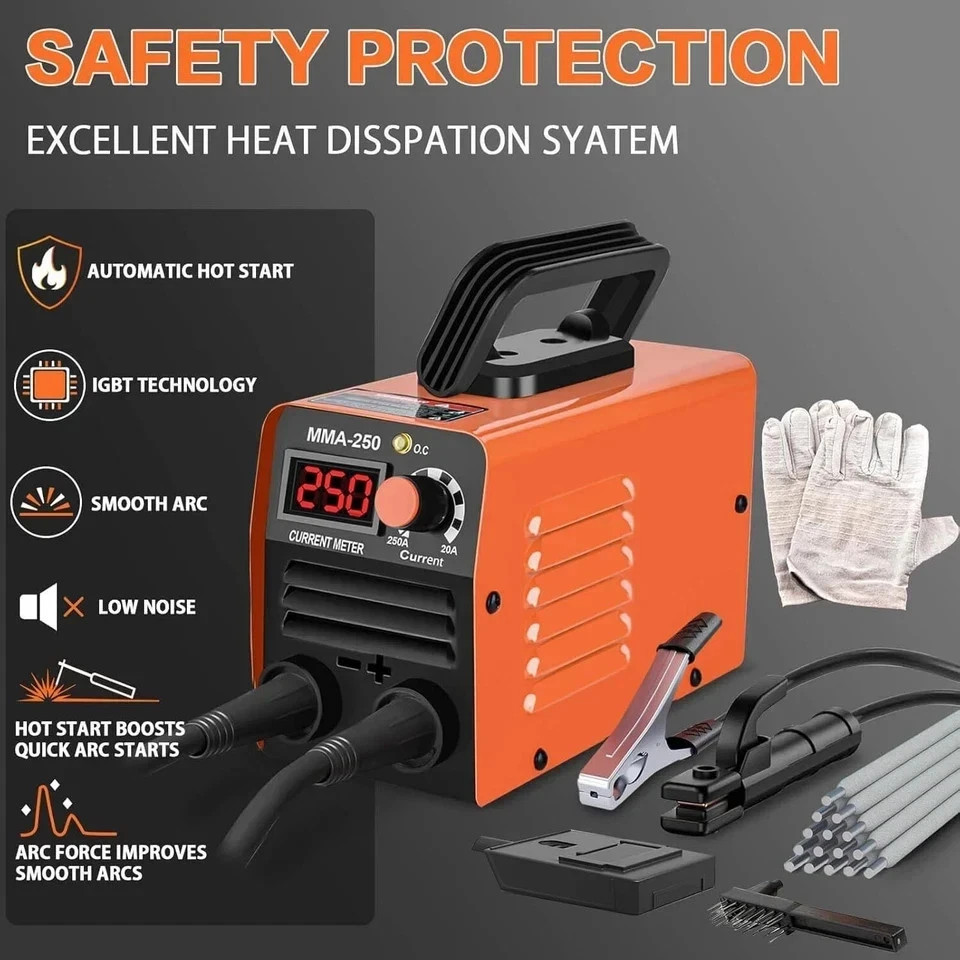 Soldadora Electrica Portatil Inversor 250A 110v / 220v Maquina De Soldar MMA ARC