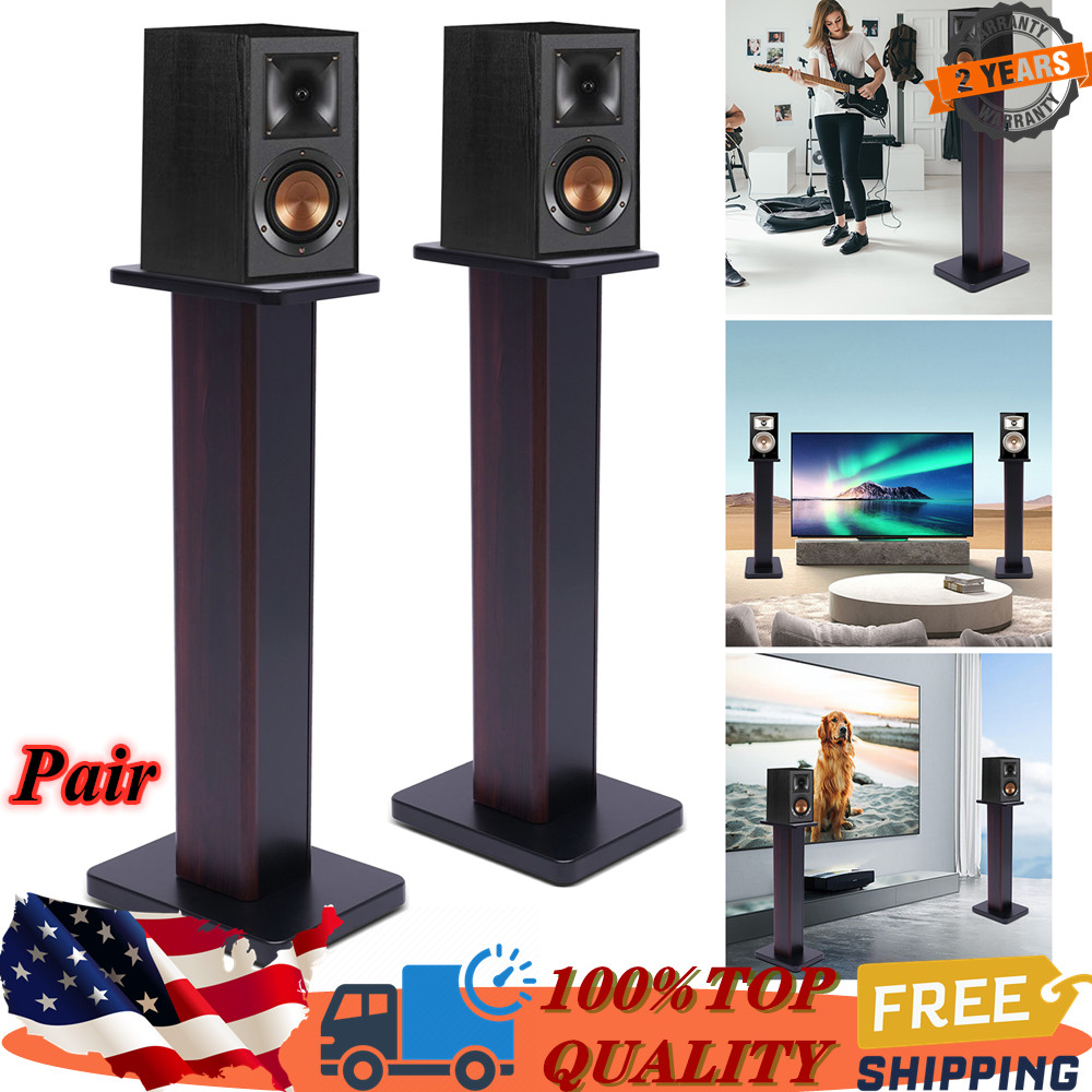 28in Computer Speaker Stands Surround Sound Effect Support Bookshelf 2 Pack