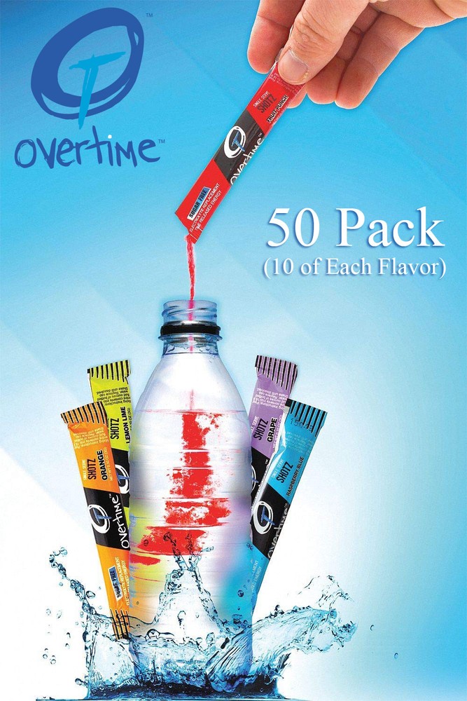 Overtime Electrolyte Replacement Drink Mix-Single Serve Variety Pack-Quantity 50