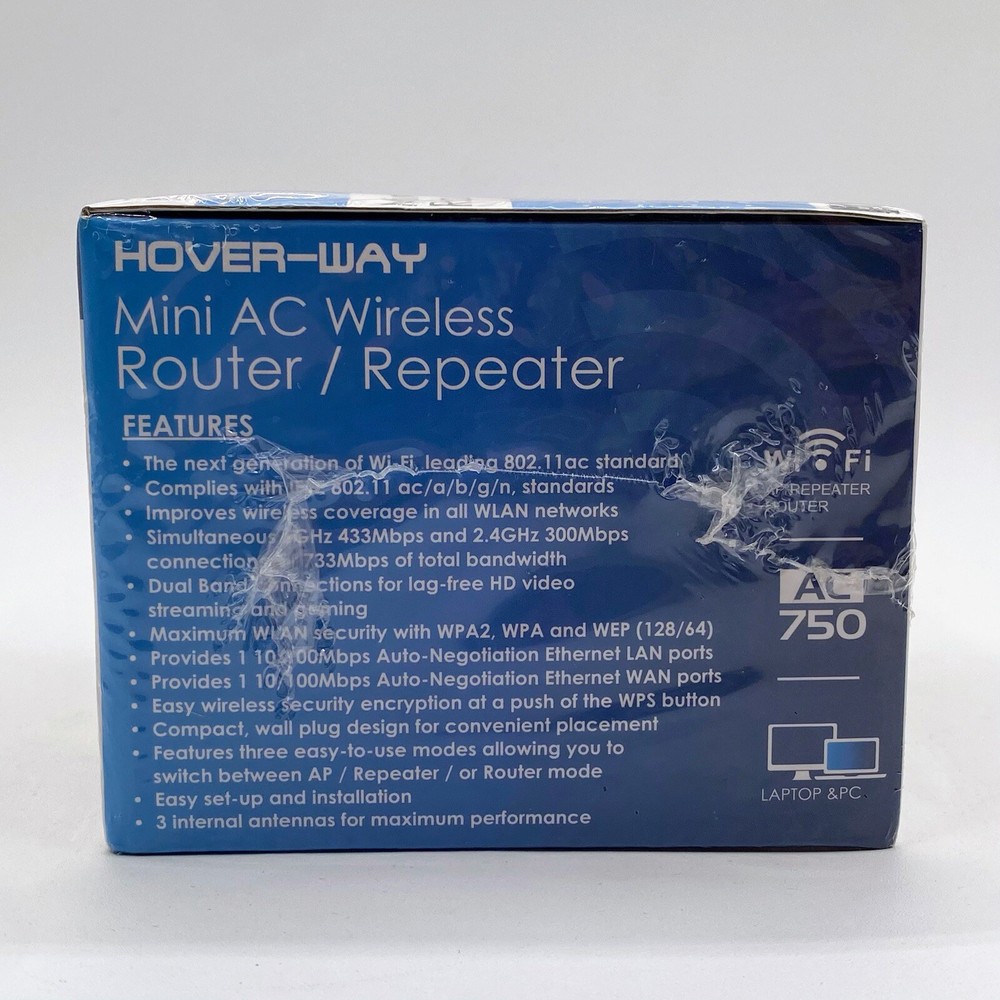 Hover-Way Mini AC Wi-Fi Wireless Router/Repeater AC750