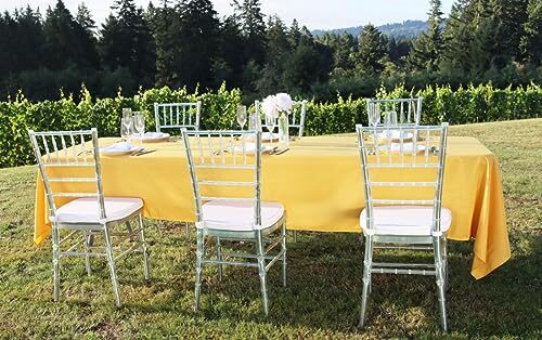 Linentablecloth Rectangular Polyester Tablecloth Gold 60" X 1