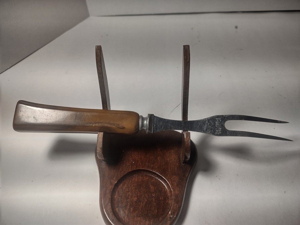 Vintage Bakelite 2 Prong Stainless Serving Fork - USA Made