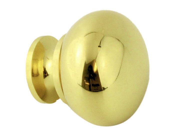 1-3/16" Tradtional Knob Solid Polished Brass