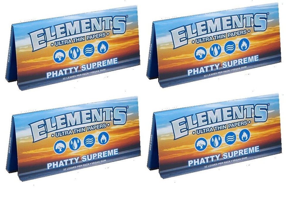 FOUR PACKS - "ELEMENTS PHATTY SUPREME" PAPER - wrap size fits RAW Phatty Rollers