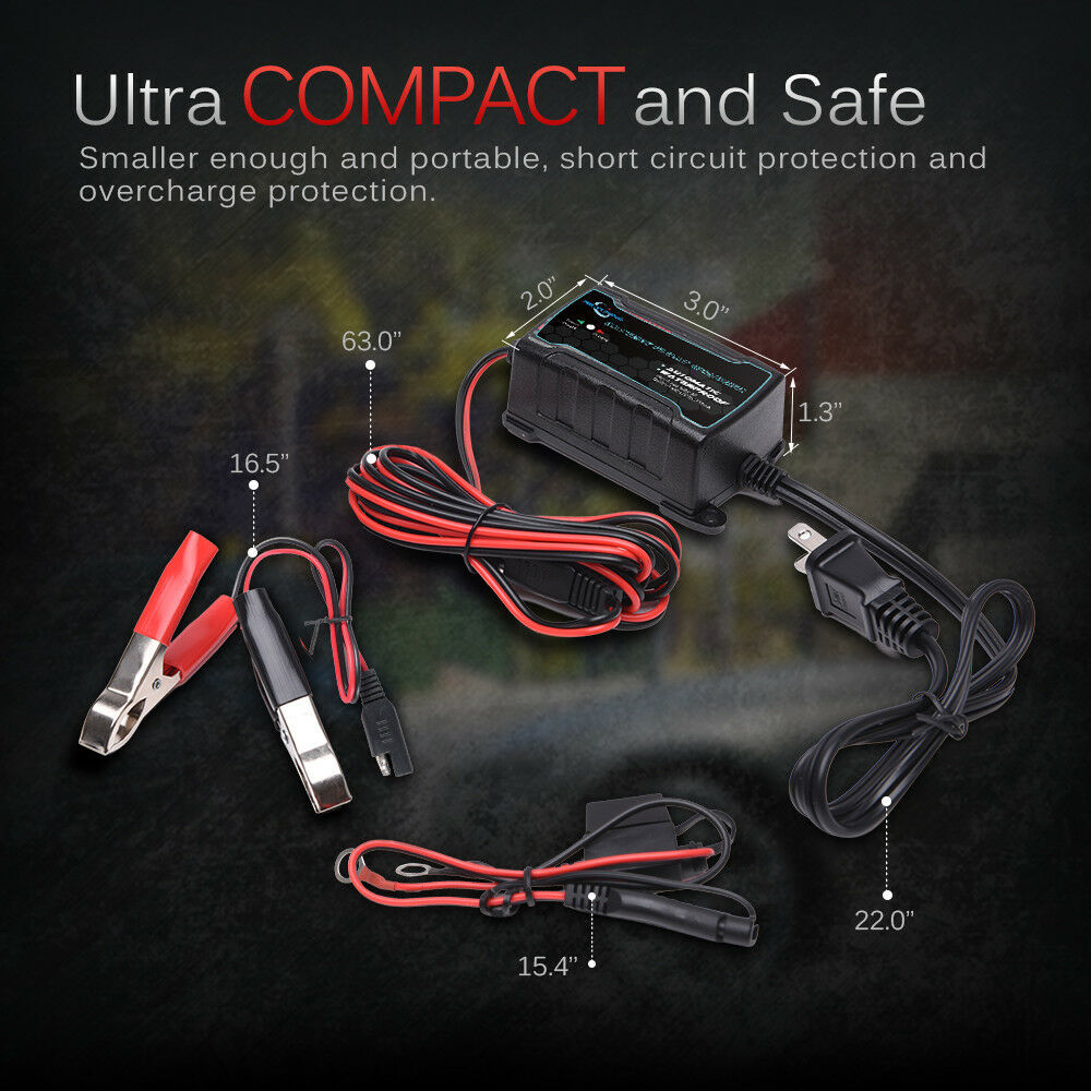 1Set MICTUNING 6V 12V 750mA Automatic Battery Float Charger Maintainer Trickle