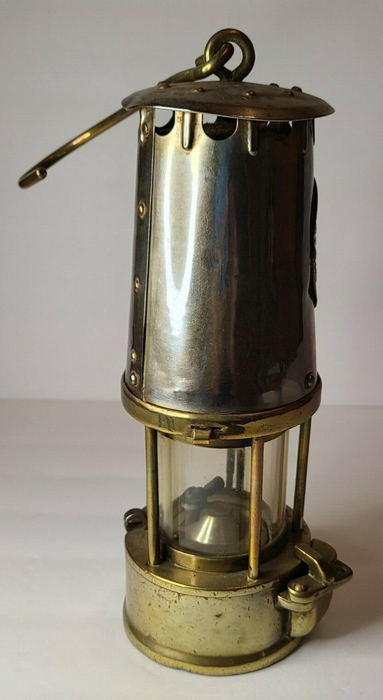 Antique Eccles Protector/Miners/Davy Lamp- Type 6- Brass- 1963