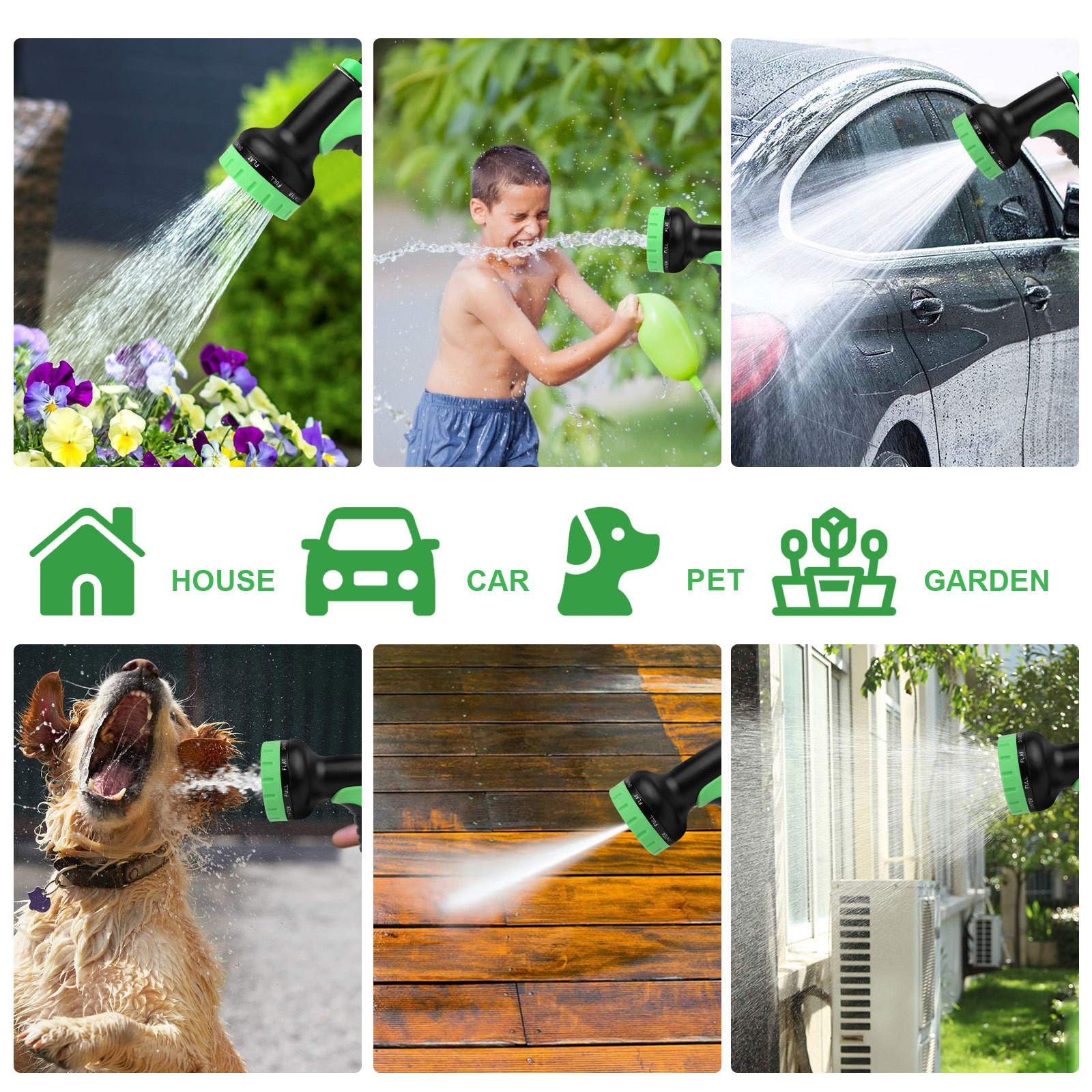 150FT Expandable Flexible Heavy Duty Garden Water Hose with 10 Mode Spray Nozzle