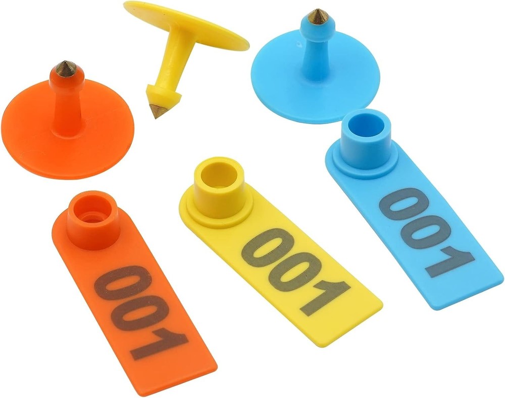 Multi-Purpose 300 PCS Numbered Ear Tags with Applicator for Livestock Management
