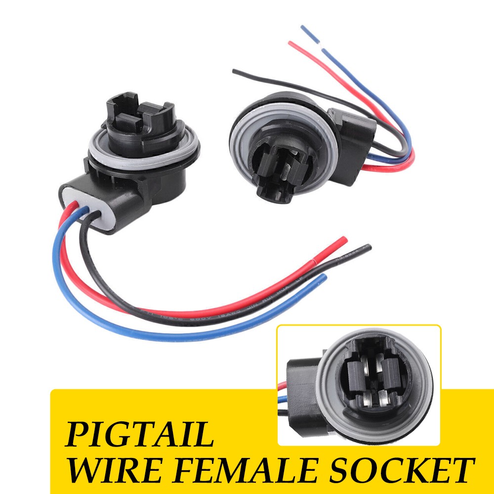 Front Turn Signal Light 3157 T25 Light Bulb Socket Harness Wire Plug Connector