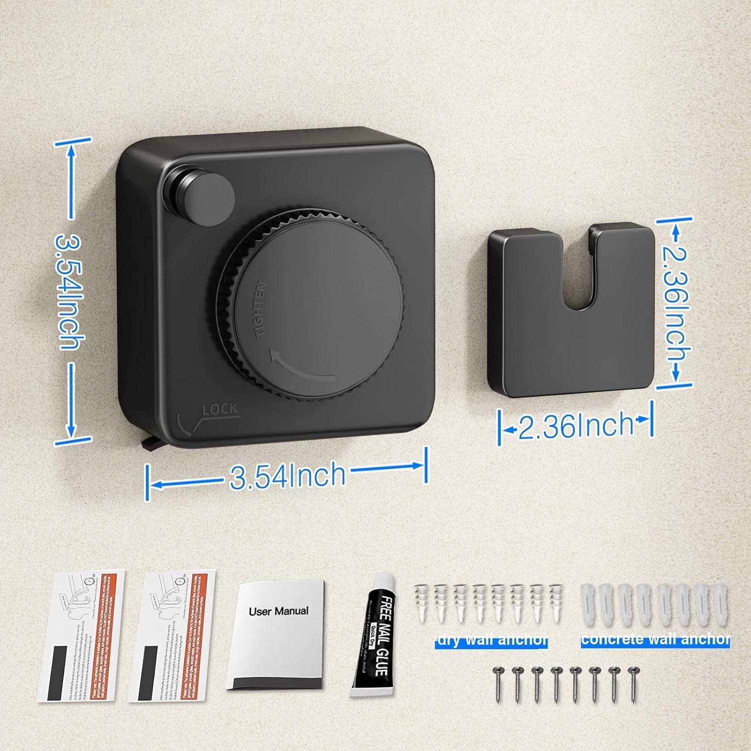 15.1FT-Retractable Clothesline NonSagging Heavy Duty Clothes Drying Laundry Line