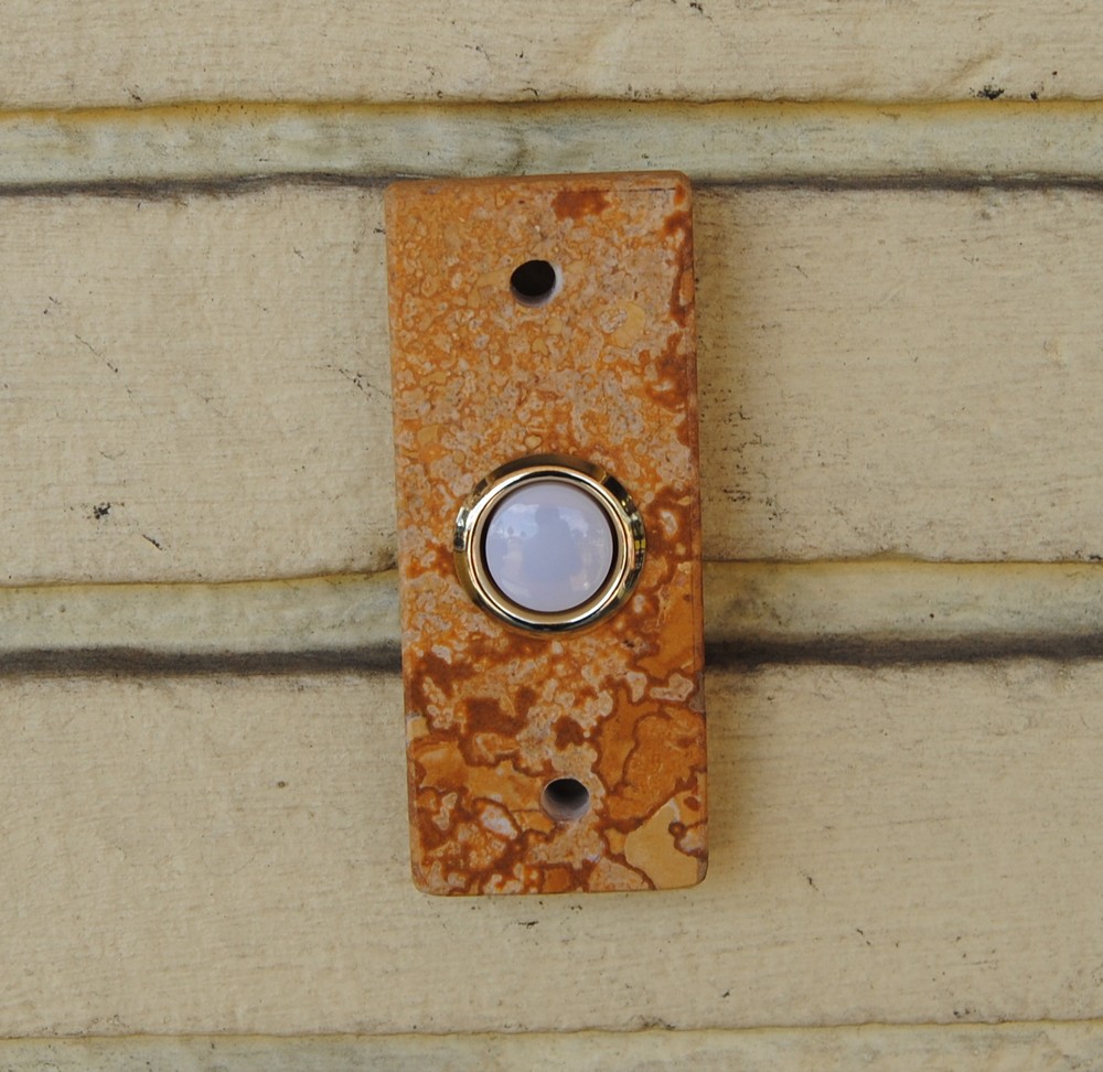 Unique Natural Travertine Wired Doorbell Button Push Surround