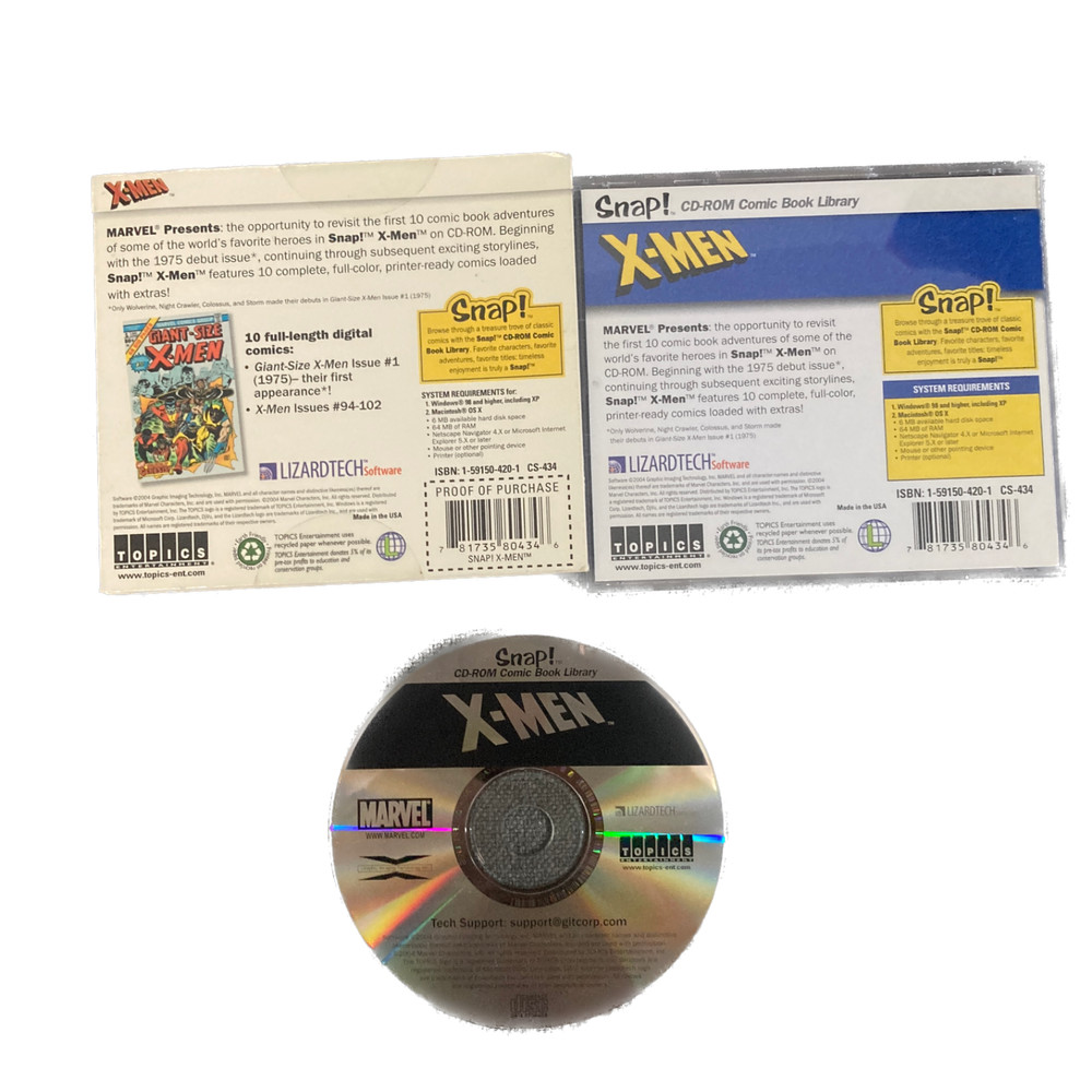 X-Men Digital Comics (10 issues) by Snap! CD-Rom, Marvel x Topics Ent. (2004)
