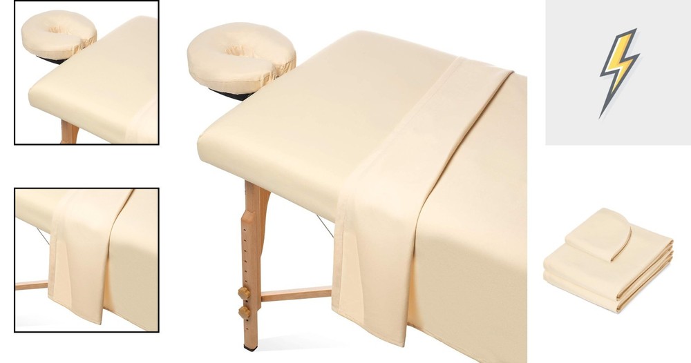 Soft & Wrinkle-Resistant Microfiber Massage Table Sheet Set - 3-Piece Essential
