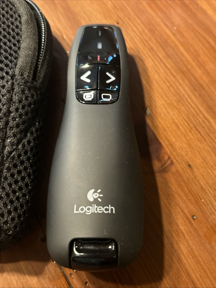 Logitech R400 Wireless Presenter USB Remote Control Black With Case ,