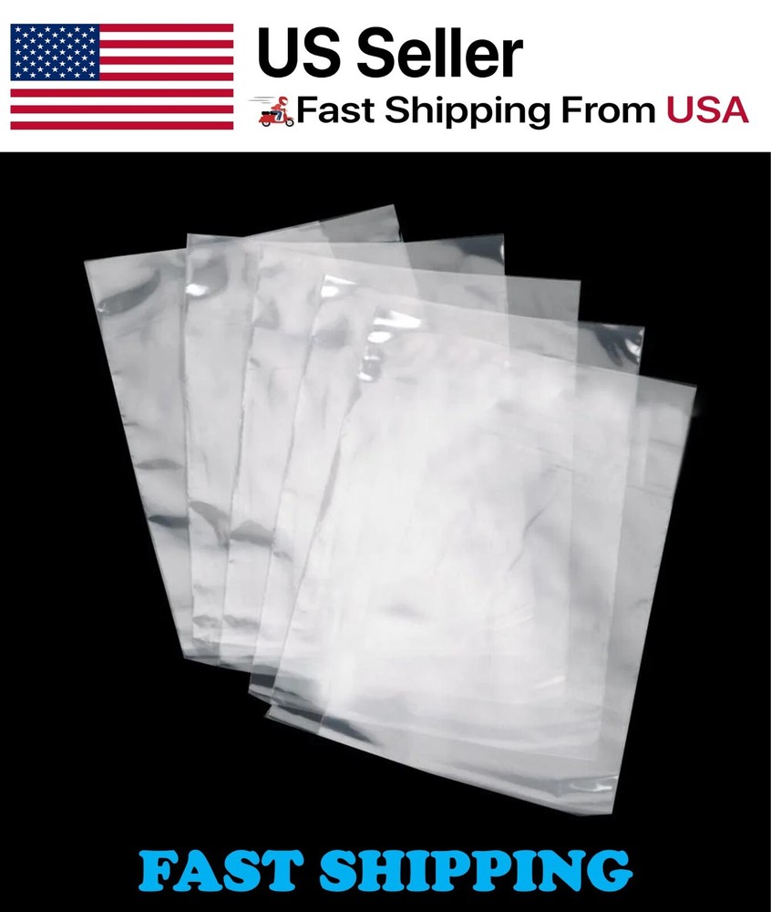 Clear Poly Bags 1-Mil Flat Open Top Plastic Packaging Packing Multiple Sizes