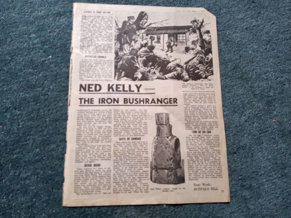 Sk40 Ephemera 1968 Folded Article Ned Kelly
