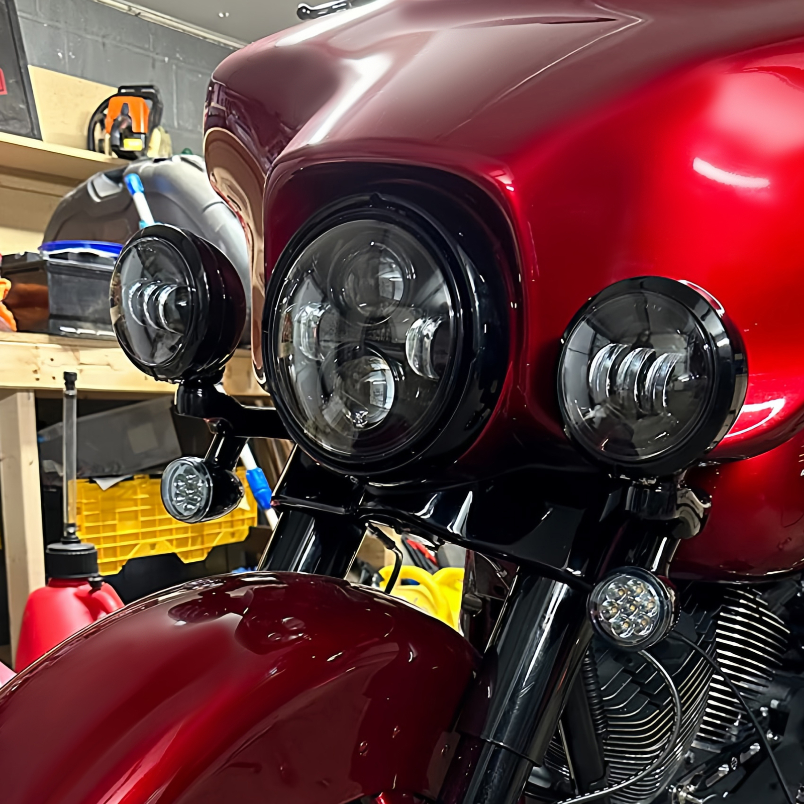 Auxiliary Spot Fog Light Bracket Turn Signal Bar Kit Fit for Harley Road King