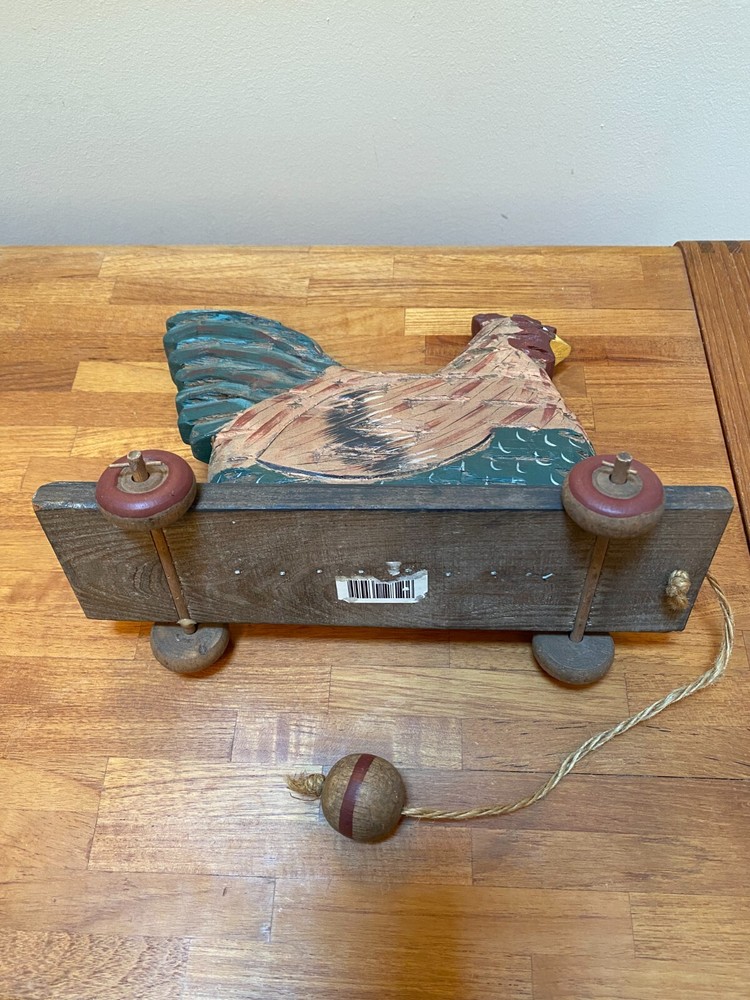 Vintage Wooden Chicken Pull Toy