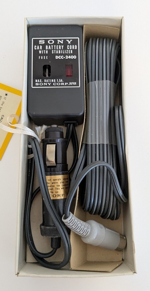 Sony DCC-2400A Car Battery Cord with Stabilizer NOS