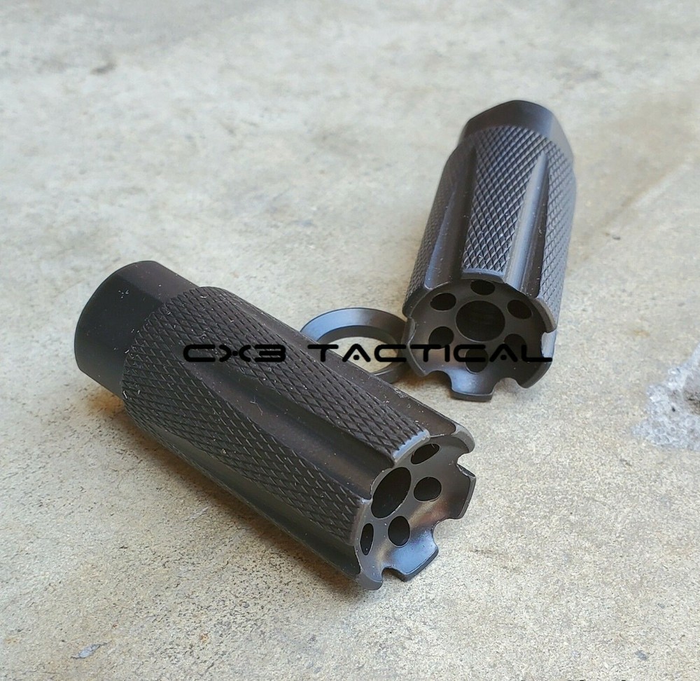 .17 HMR Muzzle Brake 1/2-28 TPI Linear Compensator Knurled Muzzle Brake 17HMR
