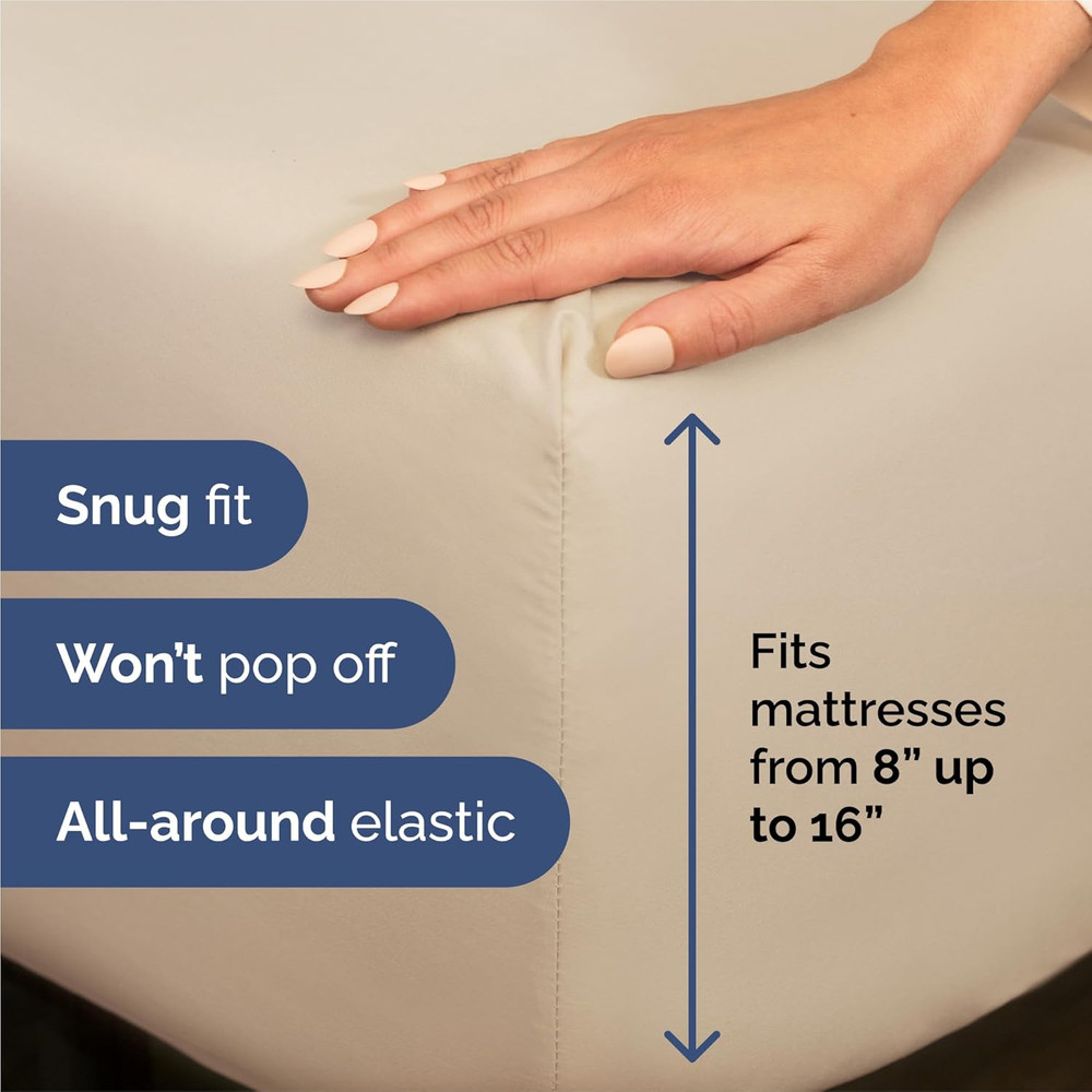 Wheat Split King Bed Sheets Set - 10 Pieces Total