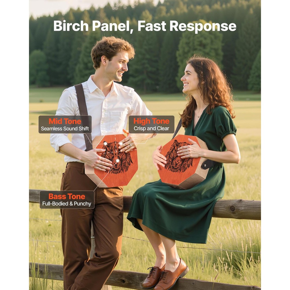 Unique Cajon Box Drum Wood Percussion Instrument Guitar Strings Adjustable Strap