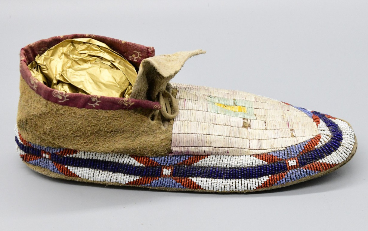 Sioux Quill and Beaded Moccasins Native American