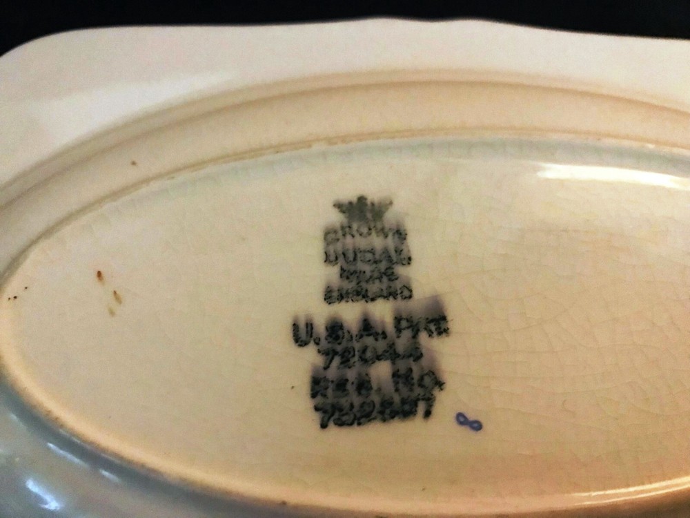 CROWN DUCAL A1476 RECTANGULAR RELISH TRAY C1920s-30s FRUIT PATTERN ENGLAND EXCON