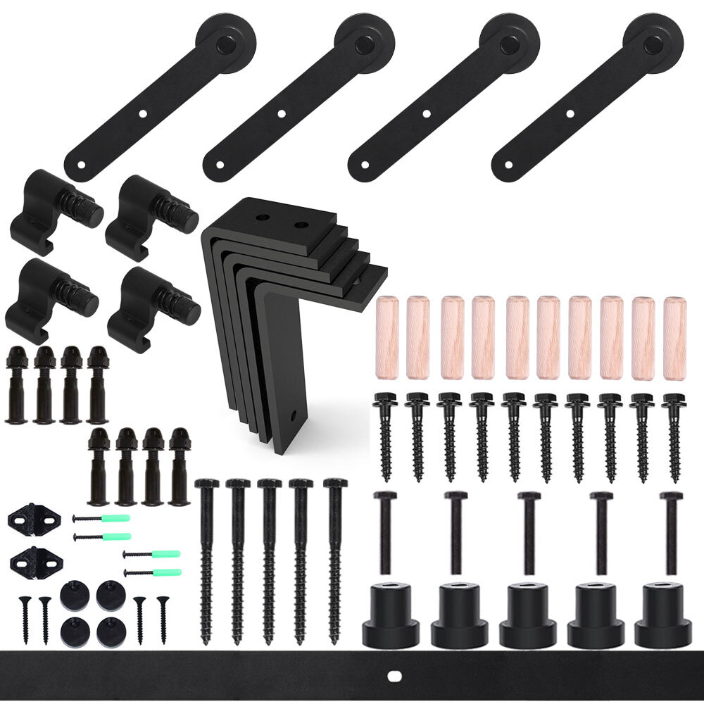 4-20FT Ceiling Mount Bracket Sliding Barn Door Hardware Track Kit Single/Double