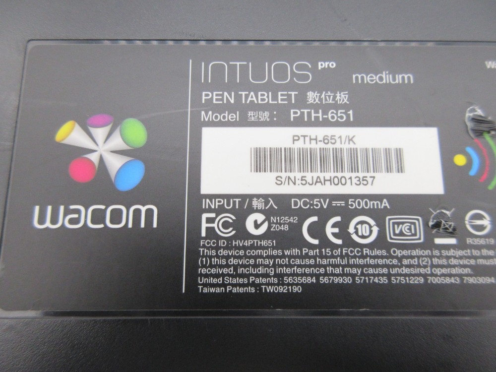 WACOM PTH-651 Pro Touch Tablet Main unit only