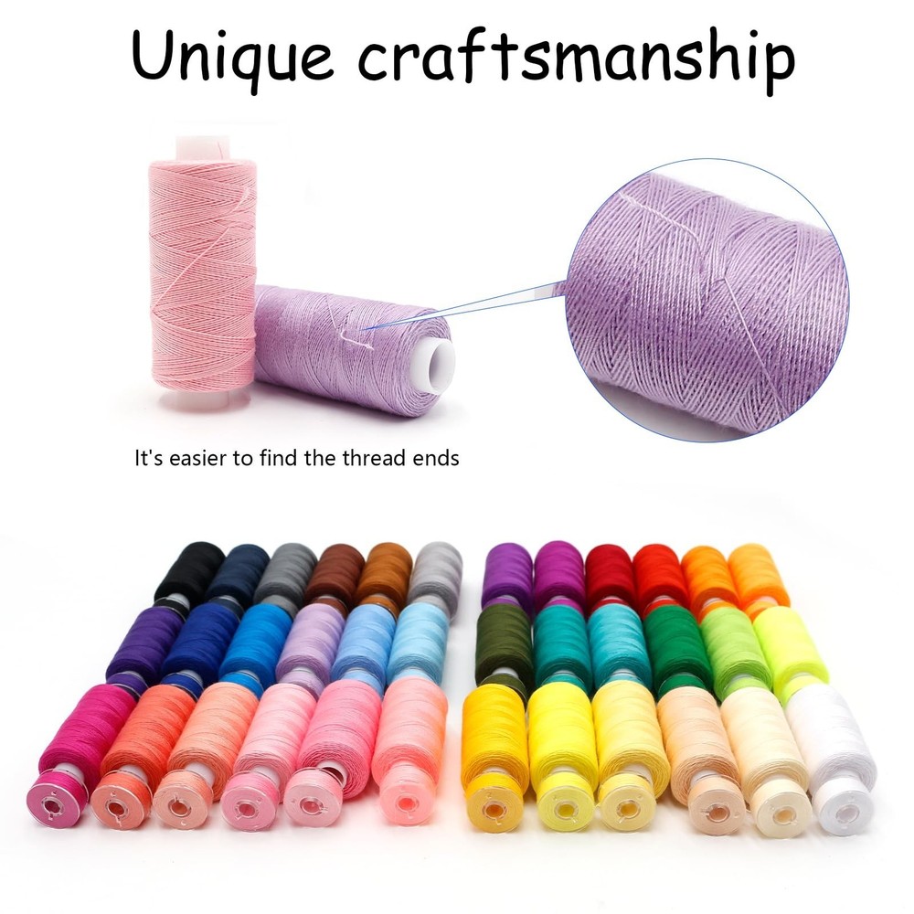 72Pcs Sewing Thread kit, 36 Assorted Colors Machine Threads with Spools, 36 S...